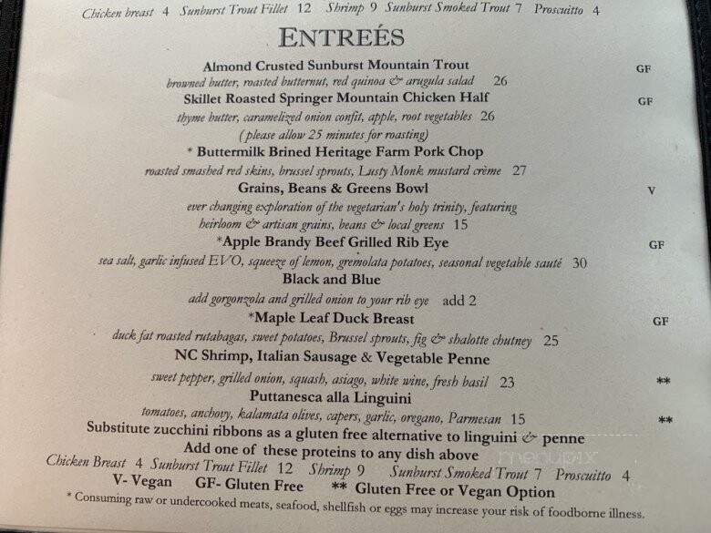 Purple Onion - Saluda, NC menu_pic