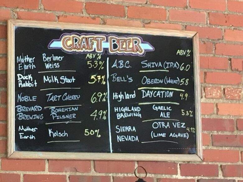 Purple Onion - Saluda, NC menu_pic