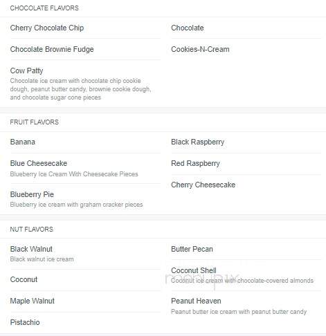 Kerber's Dairy - Irwin, PA menu_pic