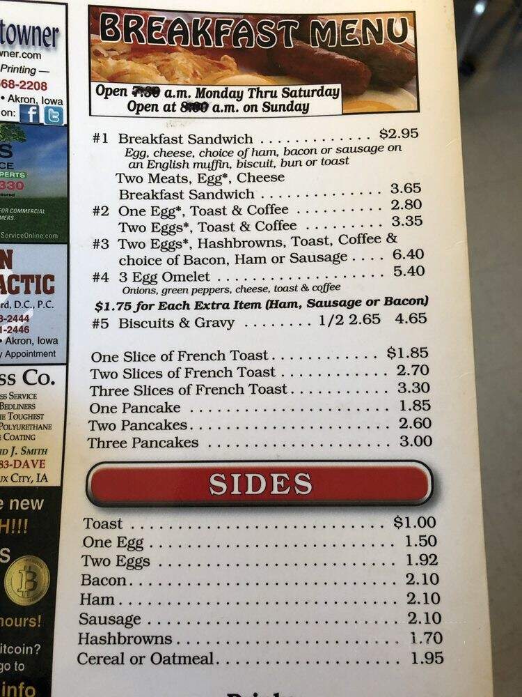 Ollie's Drive Inn - Elk Point, SD menu_pic
