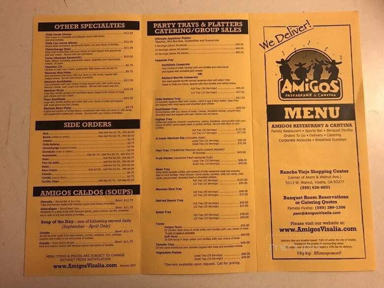Amigos Restaurant & Cantina - Visalia, CA menu_pic