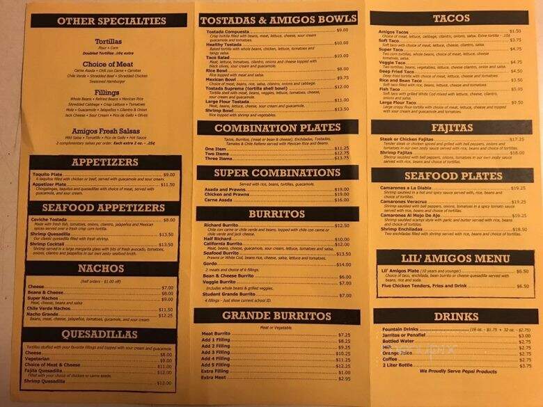 Amigos Restaurant & Cantina - Visalia, CA menu_pic