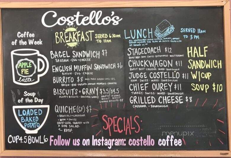 Costello Coffee House - Florissant, CO menu_pic