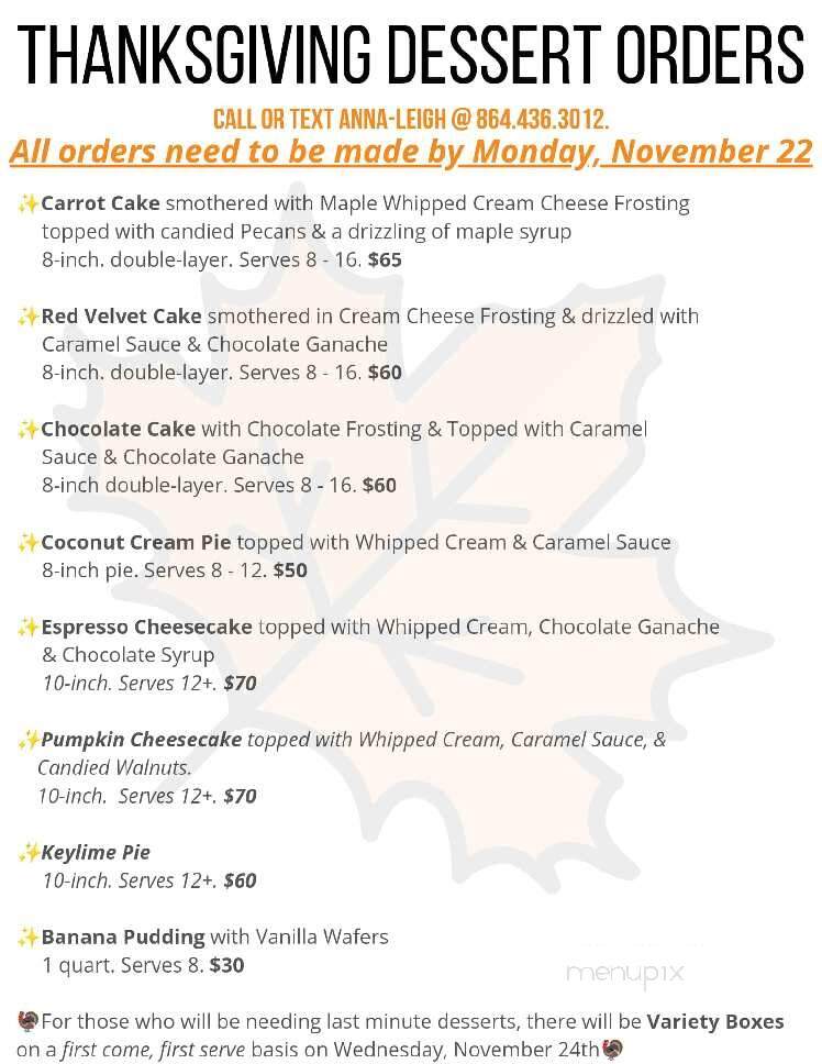 Chicora Alley Fire House - Travelers Rest, SC menu_pic