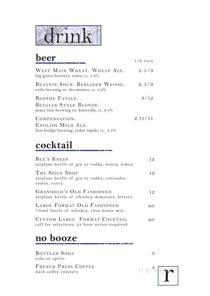 Rodina - Cedar Rapids, IA menu_pic