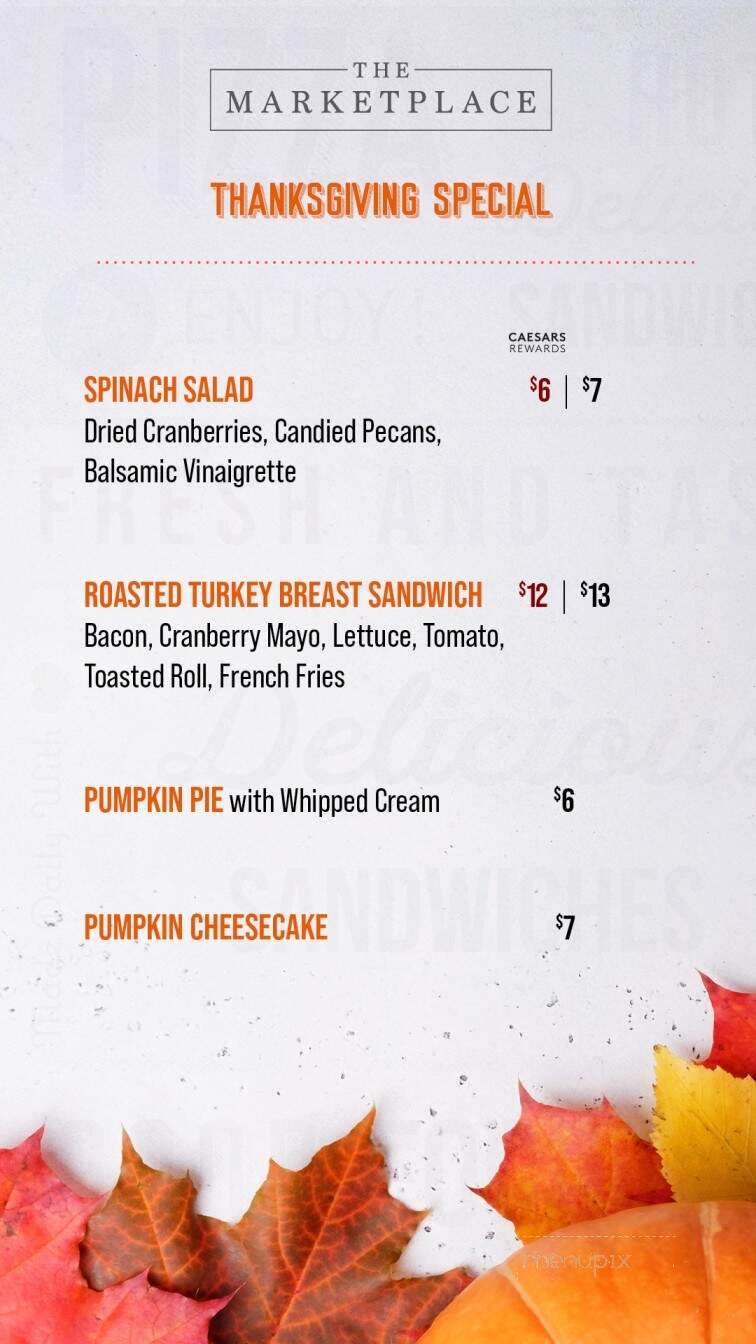 Harrah's Northern California - Ione, CA menu_pic