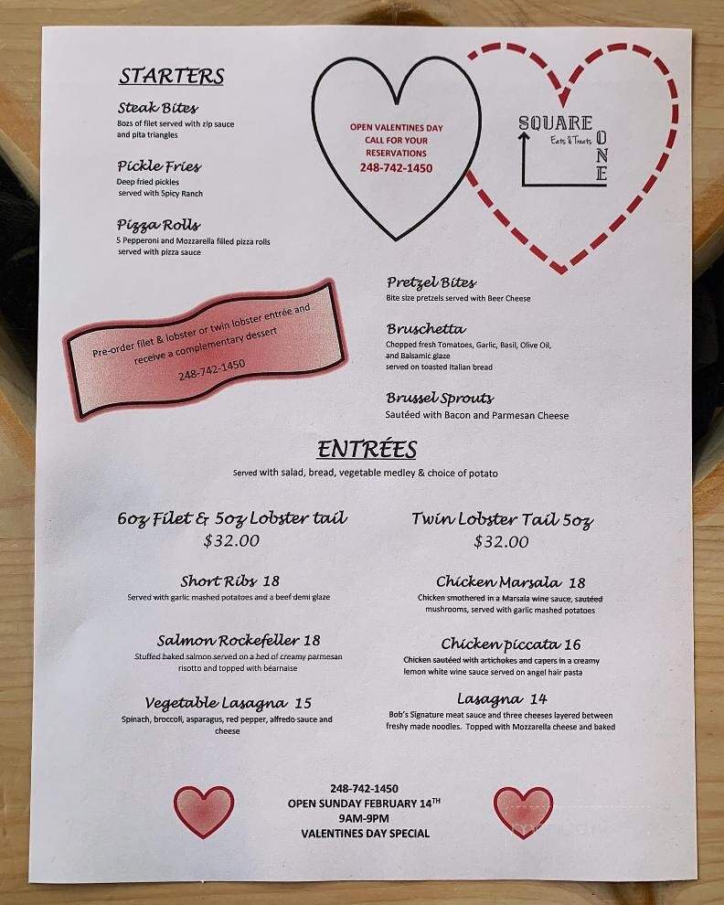 Square One Eats and Treats - Waterford Township, MI menu_pic