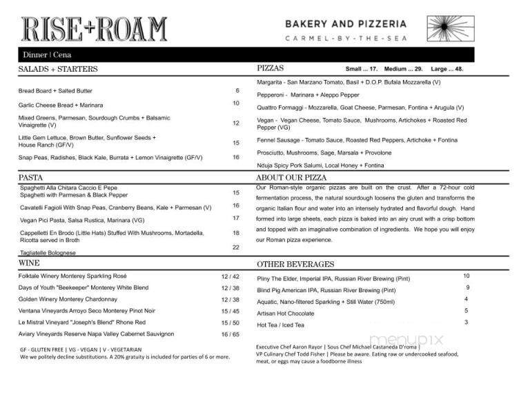 Rise & Roam Bakery - Carmel-by-the-Sea, CA menu_pic