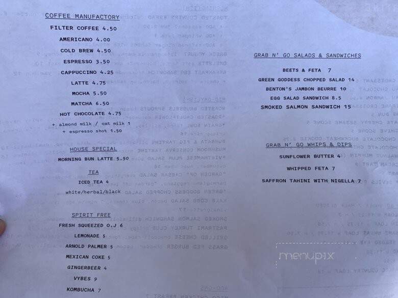 Tartine Santa Monica - Santa Monica, CA menu_pic