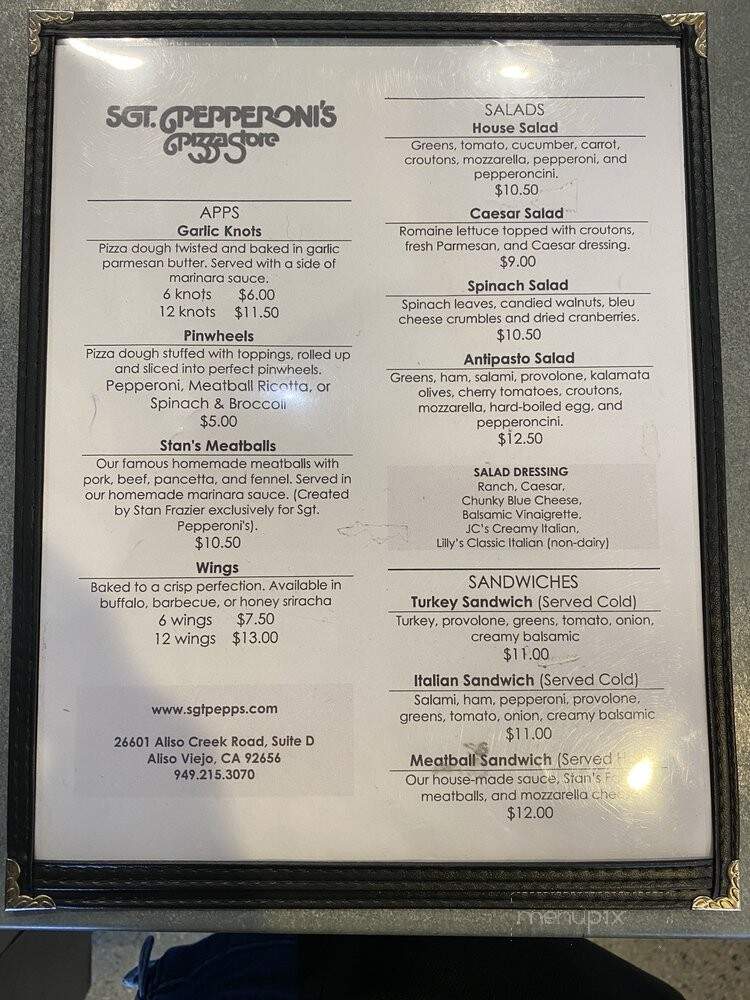 Sgt. Pepperoni's Pizza Store - Aliso Viejo, CA