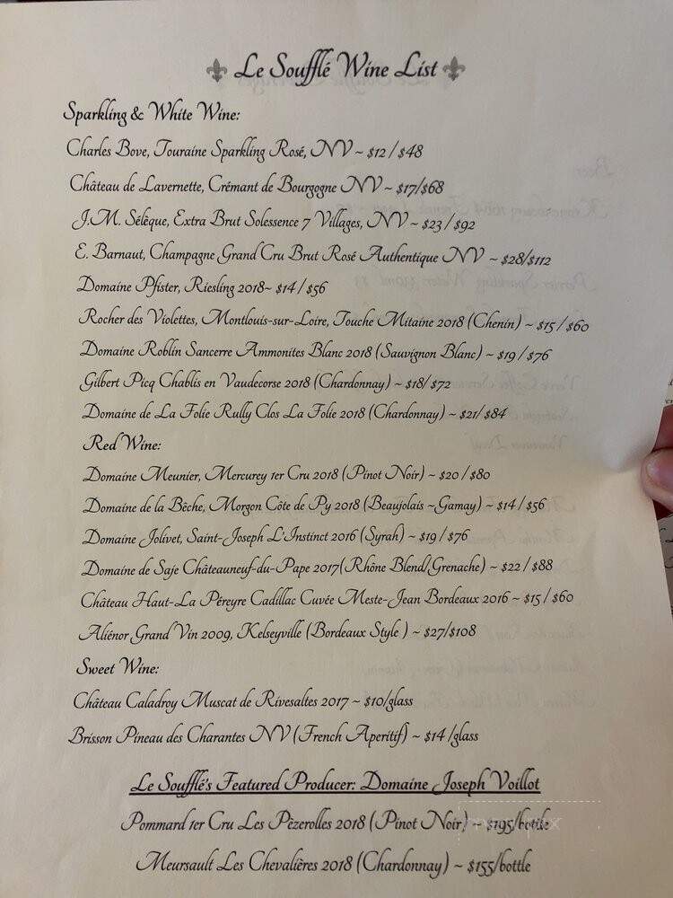 Le Souffle - Carmel-by-the-Sea, CA menu_pic