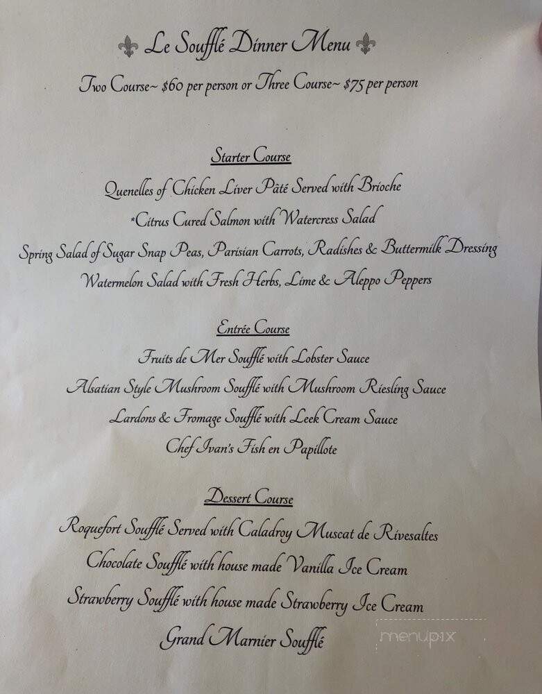 Le Souffle - Carmel-by-the-Sea, CA menu_pic