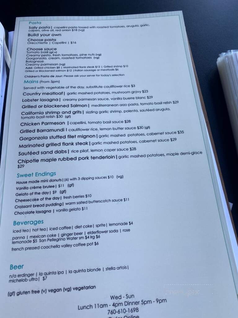 Sweet Basil California Eatery - Palm Desert, CA menu_pic