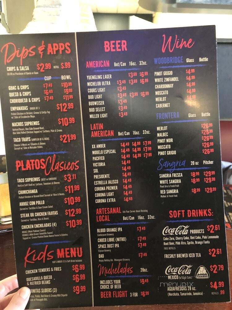 Tacos and Brews - Greenwood, IN menu_pic