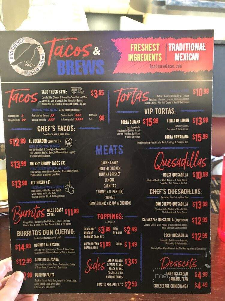 Tacos and Brews - Greenwood, IN menu_pic