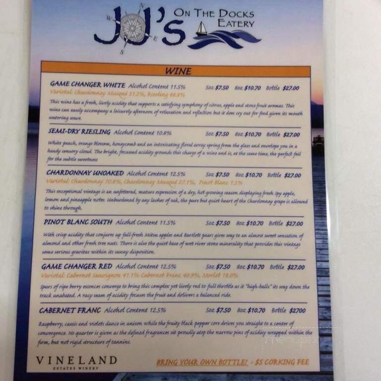 JJ's On The Docks Eatery - Grimsby, ON
