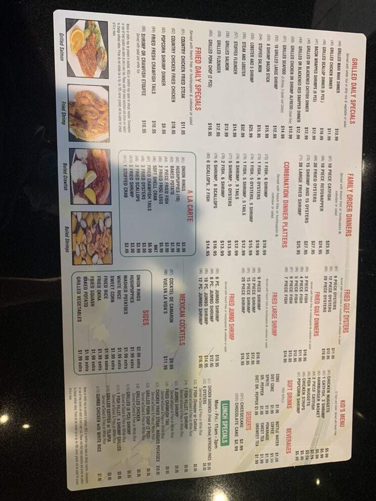 Lee's CK Seafood - Mont Belvieu, TX menu_pic
