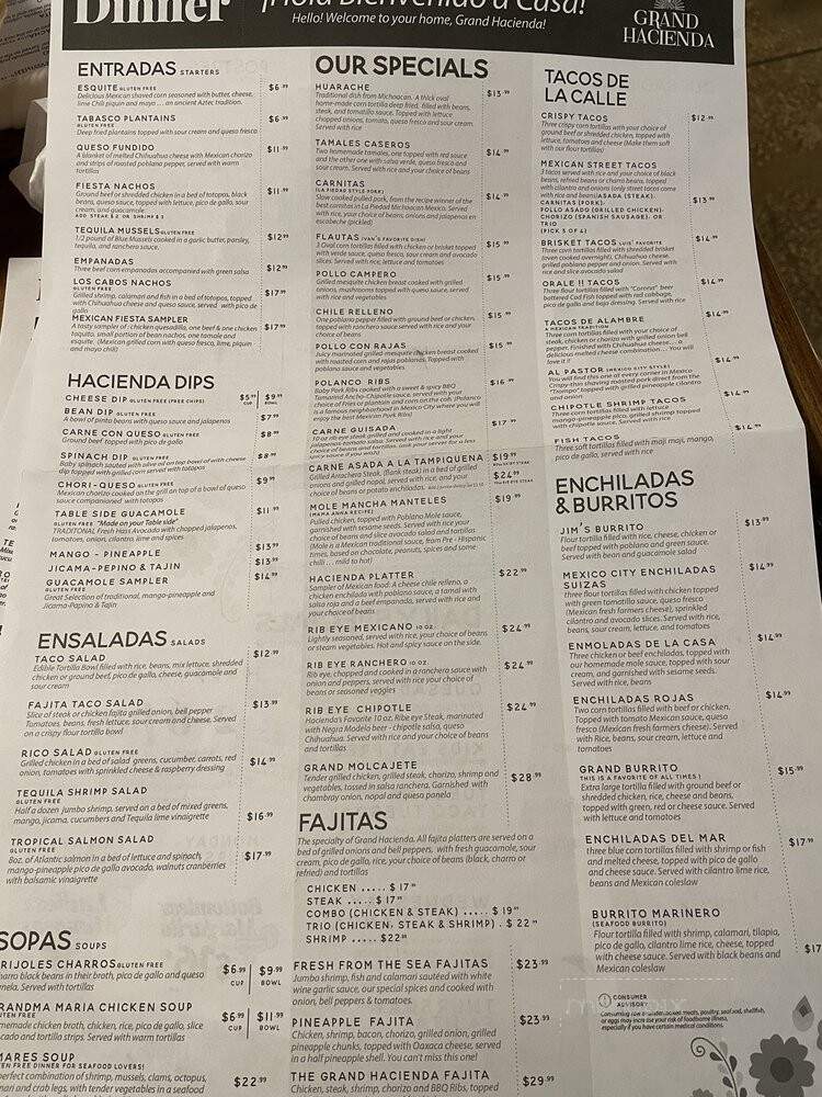Grand Hacienda - Tampa, FL menu_pic