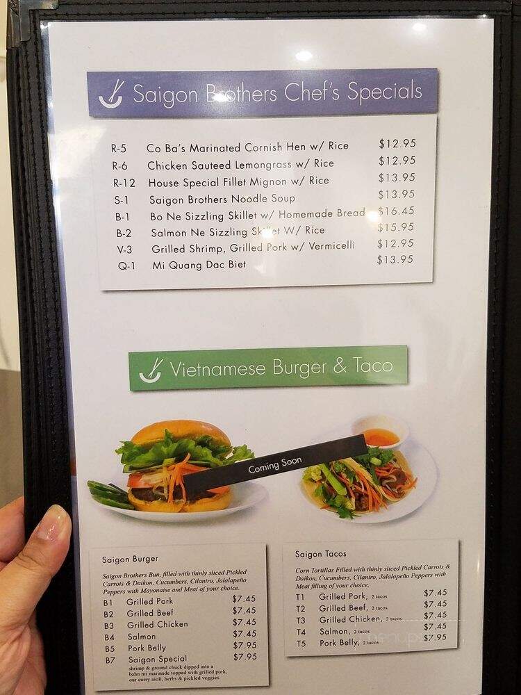 Saigon Brothers - Woodland Hills, CA menu_pic