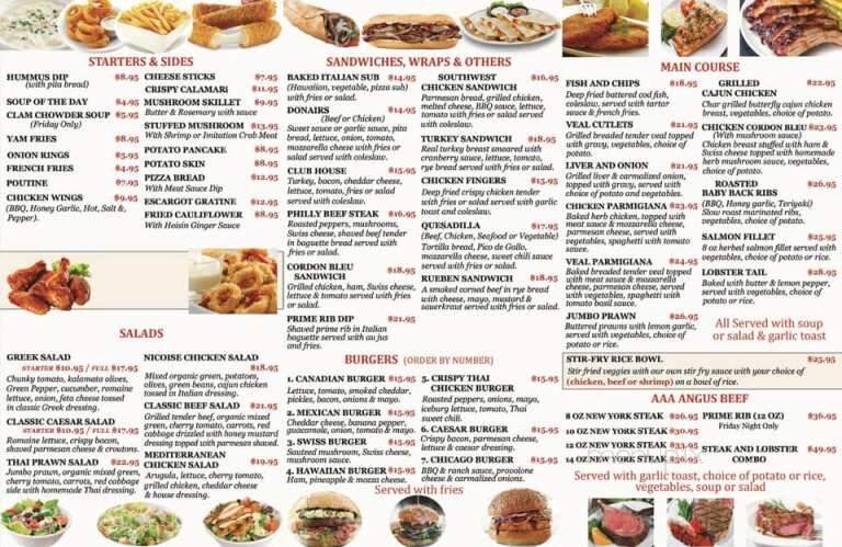 Achti's Steak & Pizza - Redwater, AB menu_pic