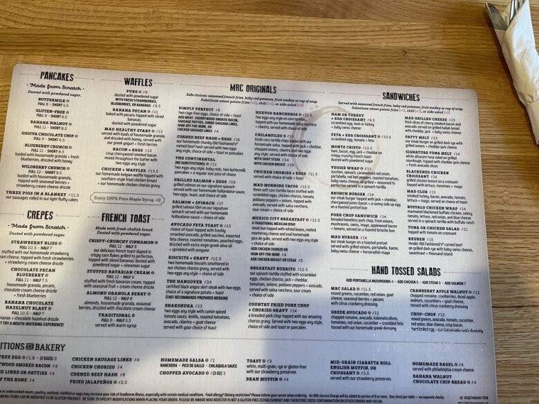 Mad Rooster Cafe - Kenosha, WI menu_pic