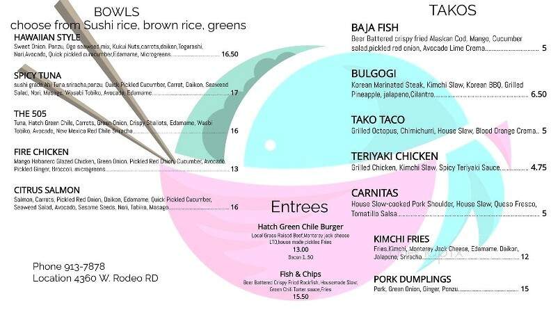 Poki Tako - Santa Fe, NM menu_pic