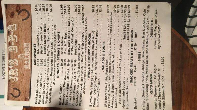 JR's BBQ And saloon - Indiantown, FL menu_pic