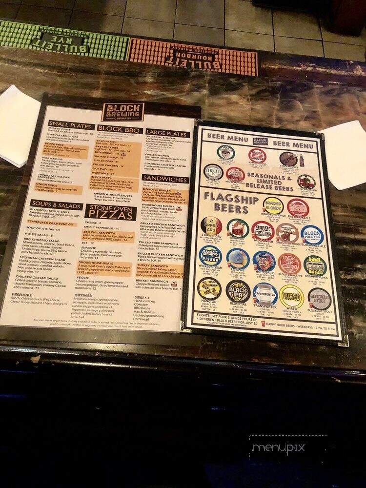 Block Brewing Company - Howell, MI menu_pic