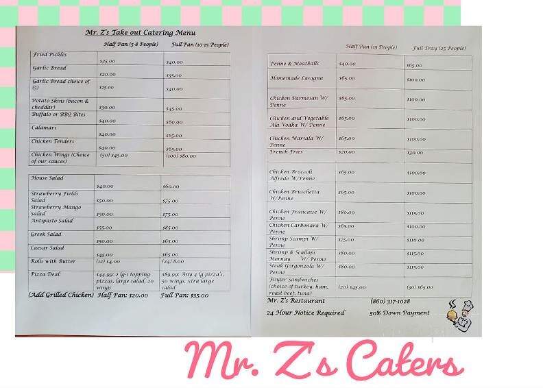 Mr Z's Pipasa - Plainfield, CT menu_pic