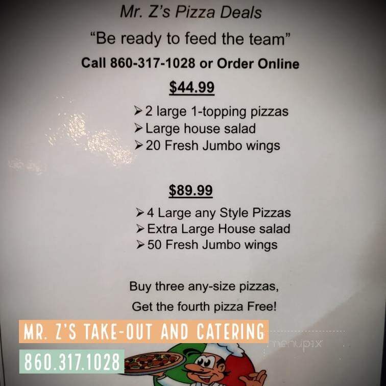 Mr Z's Pipasa - Plainfield, CT menu_pic