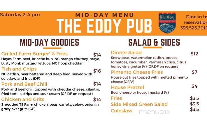 The Eddy Pub - Saxapahaw, NC menu_pic