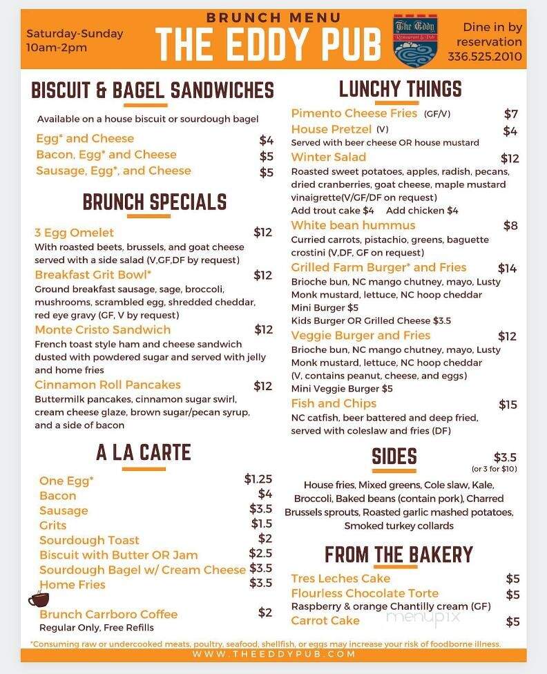 The Eddy Pub - Saxapahaw, NC menu_pic