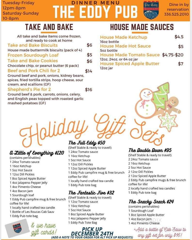 The Eddy Pub - Saxapahaw, NC menu_pic