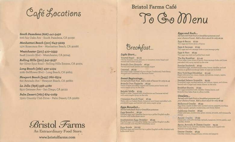 Bristol Farms Cafe - Rolling Hills Estates, CA menu_pic