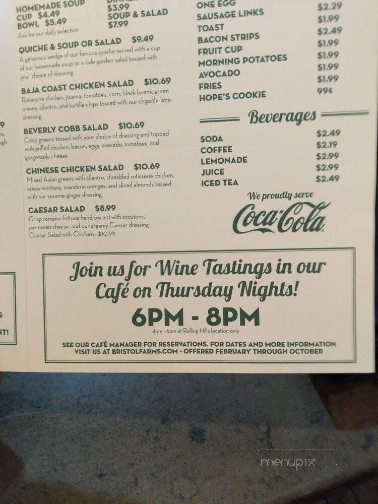 Bristol Farms Cafe - Rolling Hills Estates, CA menu_pic