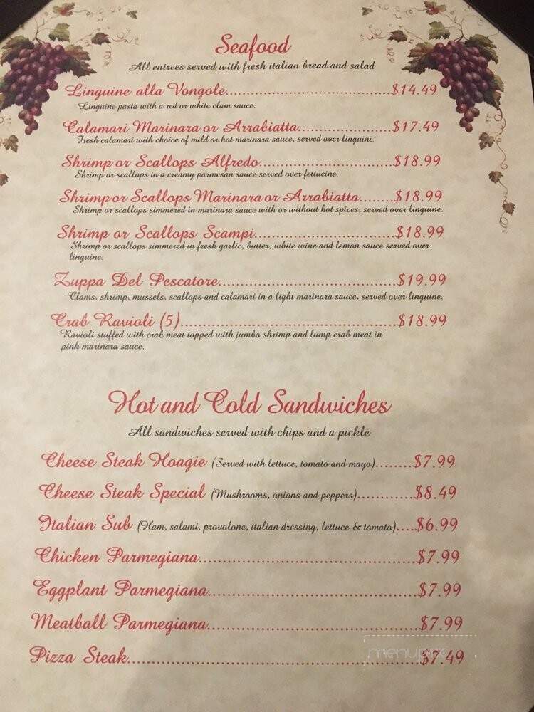 Sal's Italian Restaurant - Roanoke, VA menu_pic