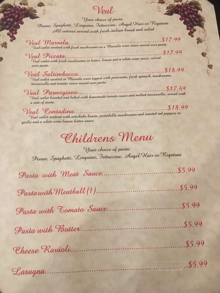 Sal's Italian Restaurant - Roanoke, VA menu_pic