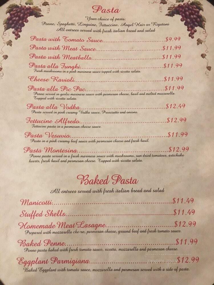 Sal's Italian Restaurant - Roanoke, VA menu_pic