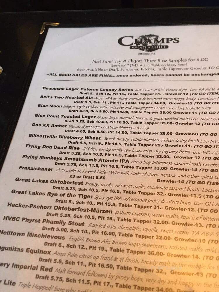 Champs Sports Bar and Grill - Altoona, PA