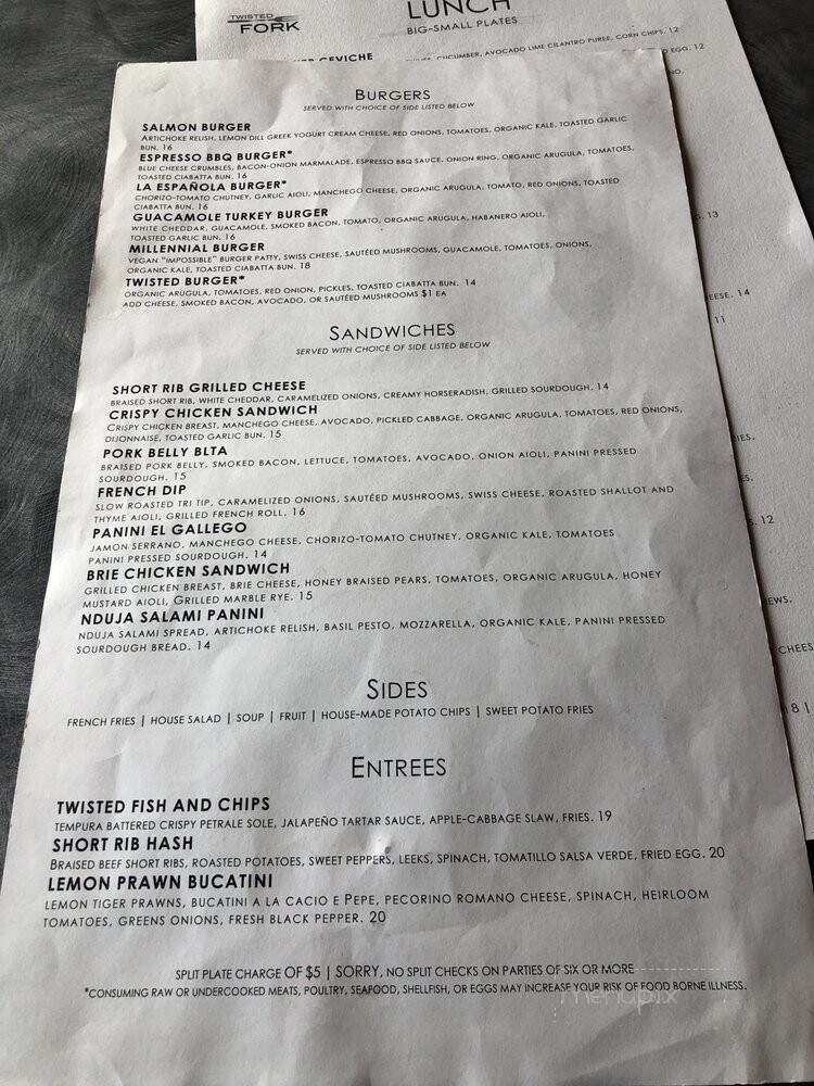 The Twisted Fork - Reno, NV menu_pic