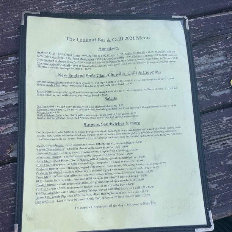 The Lookout Bar & Grill - Oxnard, CA menu_pic