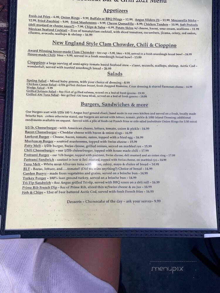 The Lookout Bar & Grill - Oxnard, CA menu_pic