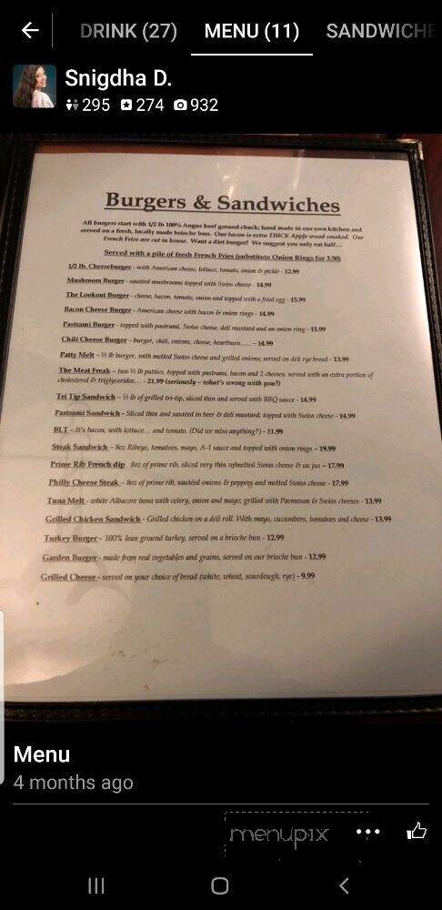 The Lookout Bar & Grill - Oxnard, CA menu_pic