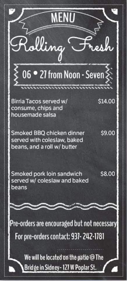 The Bridge Restaurant - Sidney, OH menu_pic
