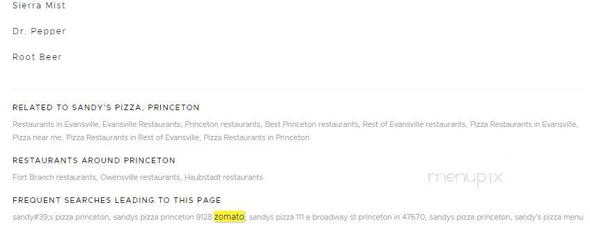 Sandy's Pizza - Princeton, IN