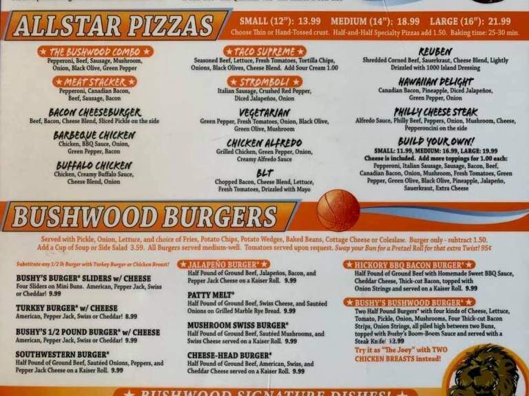 Bushwood Sports Bar and Grill - Cedar Rapids, IA menu_pic