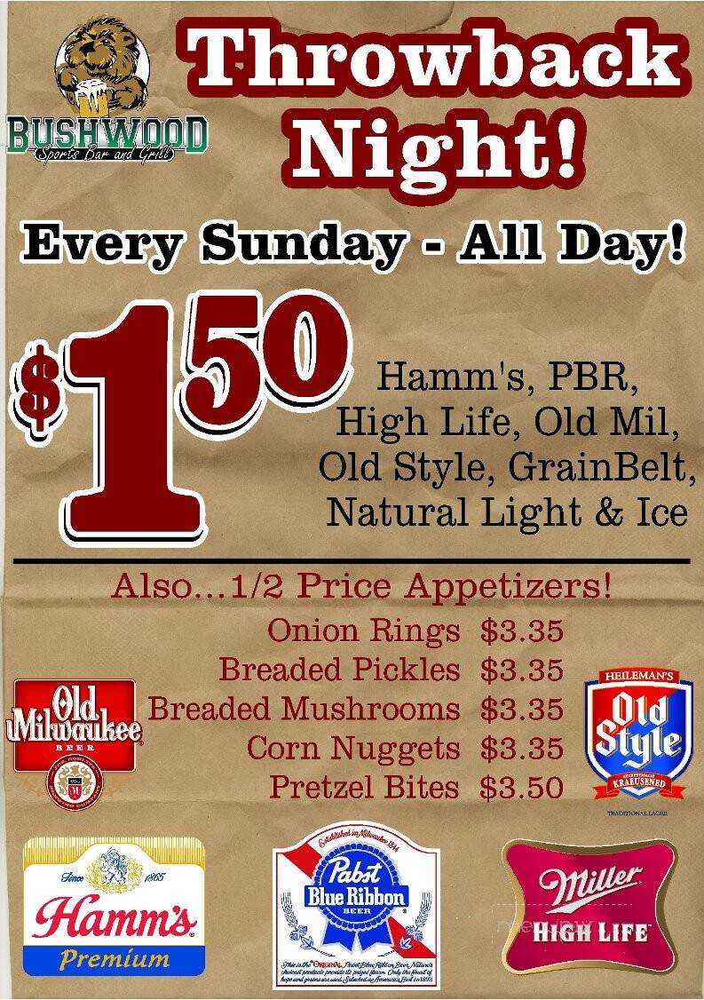 Bushwood Sports Bar and Grill - Cedar Rapids, IA menu_pic