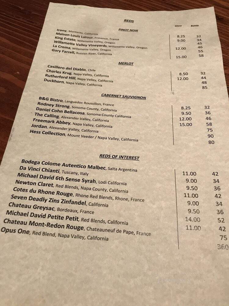 Bistro 17 - Hilton Head Island, SC menu_pic