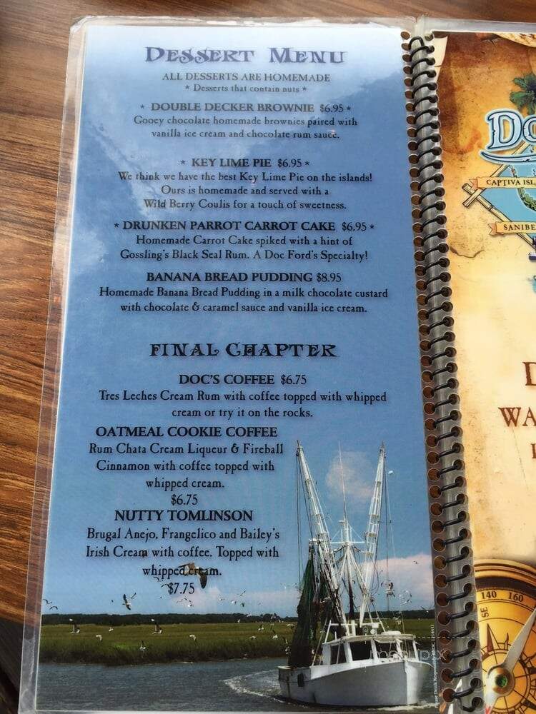 Doc Ford's Rum Bar & Grille - Fort Myers Beach, FL menu_pic