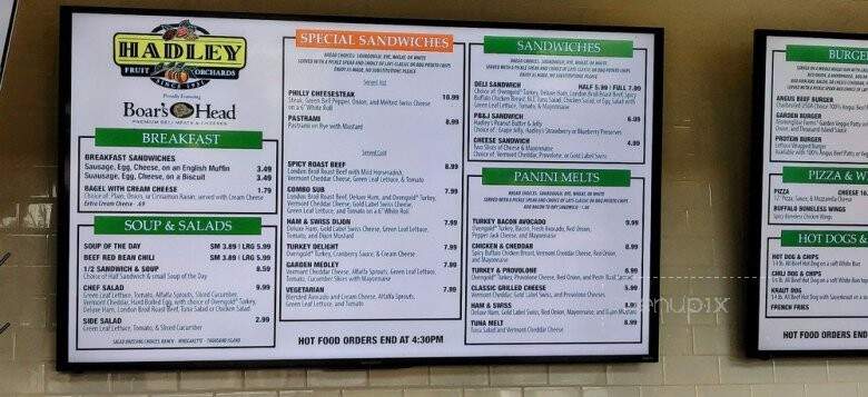 Hadley's Fruit Orchard - Cabazon, CA menu_pic